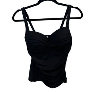 Sea Level Women's Twist Front Tankini Top Black Size 8